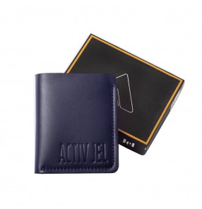 Activ Imperial Bi-fold Leather Wallet - Navy Blue