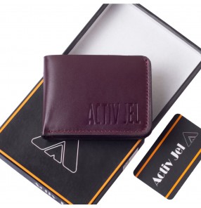Activ Imperial Bi-fold Leather Wallet * Burgundy