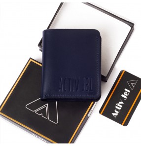 Activ Imperial Bi-fold Leather Wallet - Navy Blue