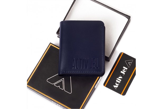 Activ Imperial Bi-fold Leather Wallet - Navy Blue