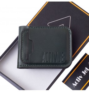 Activ Imperial Bi-fold Leather Wallet - Dark Green