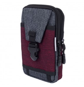Mini Crossbody Bag - Grey X  Burgundy