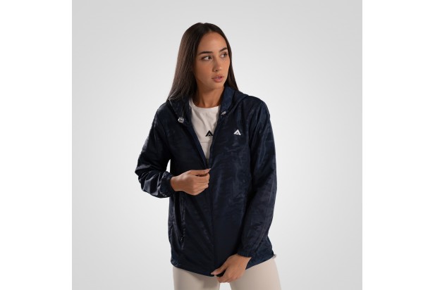 Waterproof Running Jacket Full Zip - Navy Blue