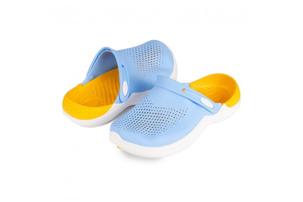Baby Blue X yellow Crocs