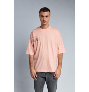 The Mona Lisa Mystery oversized T-shirt - Salmon Pink