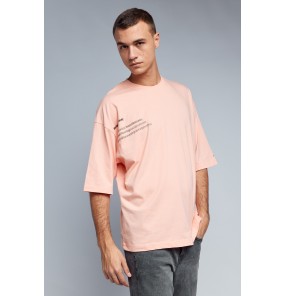 The Mona Lisa Mystery oversized T-shirt - Salmon Pink