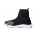 Long Neck Sock Boots - Black x Grey