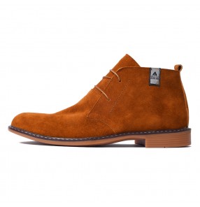 Smokey Caramel Brown Chamois Half Boots