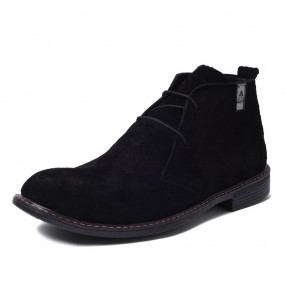 Smokey Black Chamois Half Boots