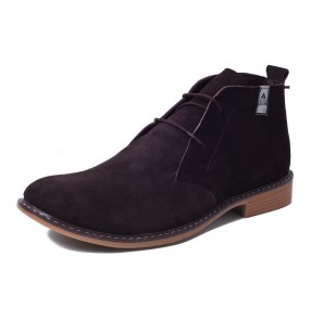 Smokey Chocolate Brown Chamois Half Boots