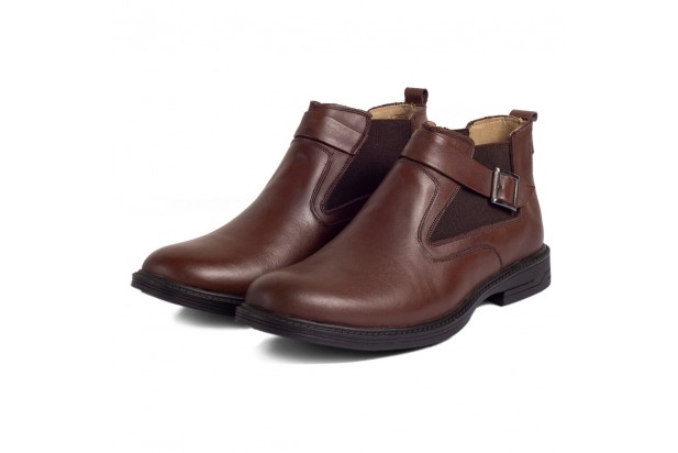 ActVintage leather Half Boots-Reddish Brown