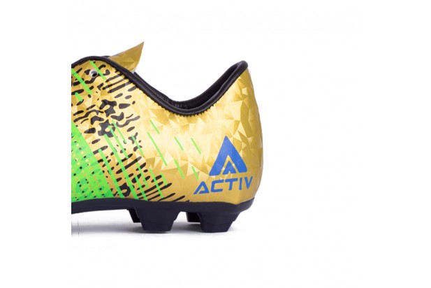 AJ Gamer Gold x Lime Green Soccer Sneakers With Studs