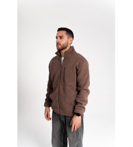 Act - Polar Fleece Jacket-Brown